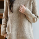 Casual Crew Neck Pullover Hollow-Out Raglan Long-Sleeve Sweater