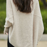 Casual Versatile Solid-Color Knitted Open-Front Shawl Coat