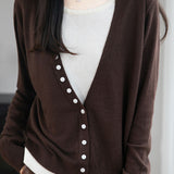 Casual Versatile Paneled Color-Block Fake Two-Piece Knitted Top