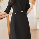 Temperament Commuter 3/4-Sleeve Blazer Dress