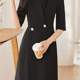 Temperament Commuter 3/4-Sleeve Blazer Dress