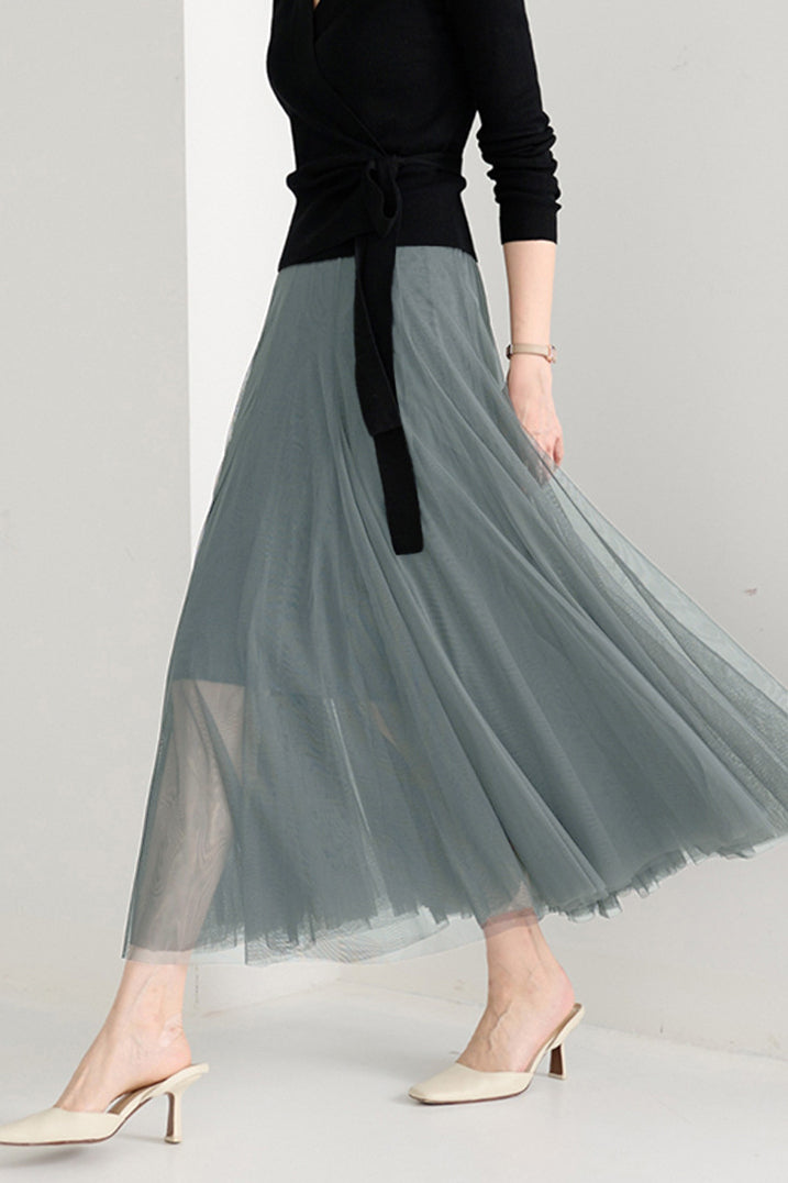 Casual Versatile Tulle A-Line Skirt - liwisi