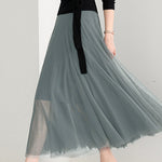 Casual Versatile Tulle A-Line Skirt - liwisi