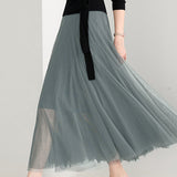 Casual Versatile Tulle A-Line Skirt - liwisi
