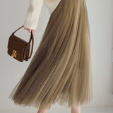 Casual Versatile Tulle A-Line Skirt - liwisi