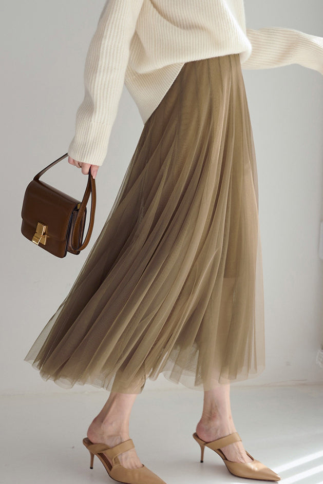 Casual Versatile Tulle A-Line Skirt - liwisi