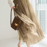 Casual Versatile Tulle A-Line Skirt - liwisi