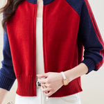 Casual Versatile Color-Block Knitted Coat - liwisi
