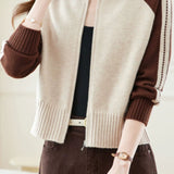 Casual Versatile Color-Block Knitted Coat - liwisi