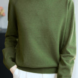 Casual Versatile Solid-Color Rhinestone Sweater - liwisi