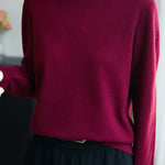 Casual Versatile Solid-Color Rhinestone Sweater - liwisi