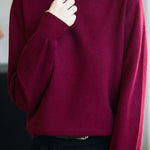 Casual Versatile Solid-Color Rhinestone Sweater - liwisi