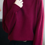 Casual Versatile Solid-Color Rhinestone Sweater - liwisi