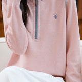 Casual Versatile Color-Block Zipper Pullover Sweater - liwisi