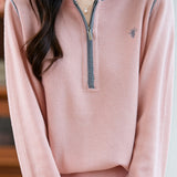 Casual Versatile Color-Block Zipper Pullover Sweater - liwisi