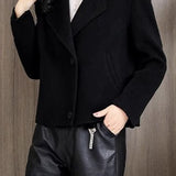 Casual Commuter Lapel Long-Sleeve Short Woolen Coat