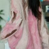 Casual Pullover Crew Neck Long-Sleeve Ink Jacquard Sweater