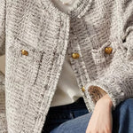 Elegant Temperament Retro Tweed Short Long-Sleeve Coat - liwisi