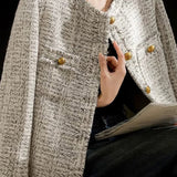 Elegant Temperament Retro Tweed Short Long-Sleeve Coat - liwisi