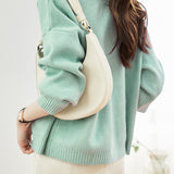 Casual Versatile Crew Neck Solid-Color Knitted Cardigan Coat - liwisi