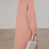 Casual Versatile Solid-Color Raglan Sleeve Knitted Dress