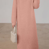 Casual Versatile Solid-Color Raglan Sleeve Knitted Dress
