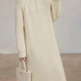 Casual Versatile Solid-Color Raglan Sleeve Knitted Dress
