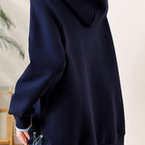 Casual Versatile Hooded Color-Block Long-Sleeve Sweatshirt