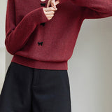 Casual Solid-Color V-Neck Bow-Knot Knitted Top