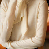 Casual Versatile Solid-Color Collared Knitted Top