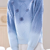 Casual Versatile Gradient Pullover Crew Neck Long-Sleeve Sweater