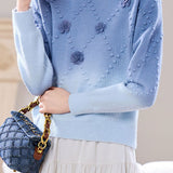 Casual Versatile Gradient Pullover Crew Neck Long-Sleeve Sweater