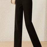 Casual Versatile Solid-Color Straight-Leg Pants