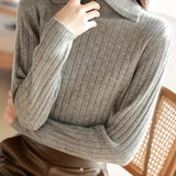 Casual Versatile Solid-Color Chunky Ribbed Half-High Lapel Knitted Top