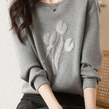 Casual Minimalist Crew Neck Sweatshirt
