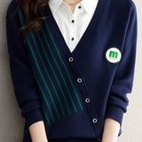 Casual Temperament Shirt Collar Fake Two-Piece Pullover Knitted Top