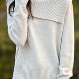 Casual Versatile Off-the-Shoulder Asymmetric Pullover Knitted Top