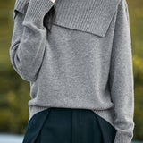 Casual Versatile Off-the-Shoulder Asymmetric Pullover Knitted Top