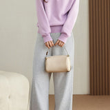 Casual Minimalist Hooded Long-Sleeve Knitted Top & Sweatpants 2-Piece Set