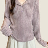 Casual Temperament V-Neck Long-Sleeve Fake Two-Piece Knitted Top