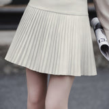 Exquisite Elegant High-Waist Fine Pleated Mini Skirt