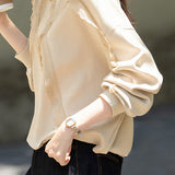 Casual Temperament Lace Pullover Crew Neck Long-Sleeve Sweatshirt