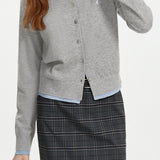 Casual Versatile Color-Block Bow-Knot Jacquard Cardigan