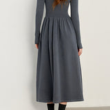 Casual Versatile Solid-Color Patchwork Dress