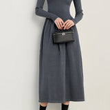 Casual Versatile Solid-Color Patchwork Dress