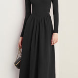 Casual Versatile Solid-Color Patchwork Dress