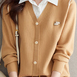 Casual Autumn And Winter Loose Lapel Fake Two-Piece Knitted Top