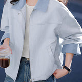 Casual Versatile Lapel Color-Block Jacket Coat
