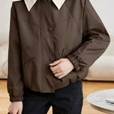 Casual Versatile Double-Layer Lapel Fleece-Lined Thick Coat