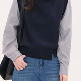 Casual Commuter Shirt Collar Fake Two-Piece Paneled Shirt